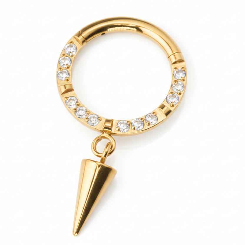 Anneau Titane Solitaire Spike