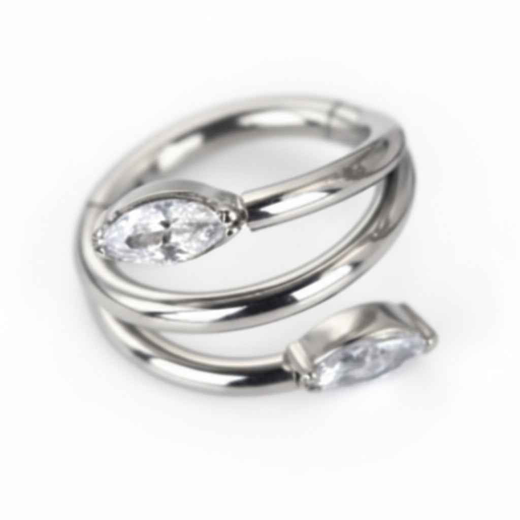 Anneau Titane Twist Marquise