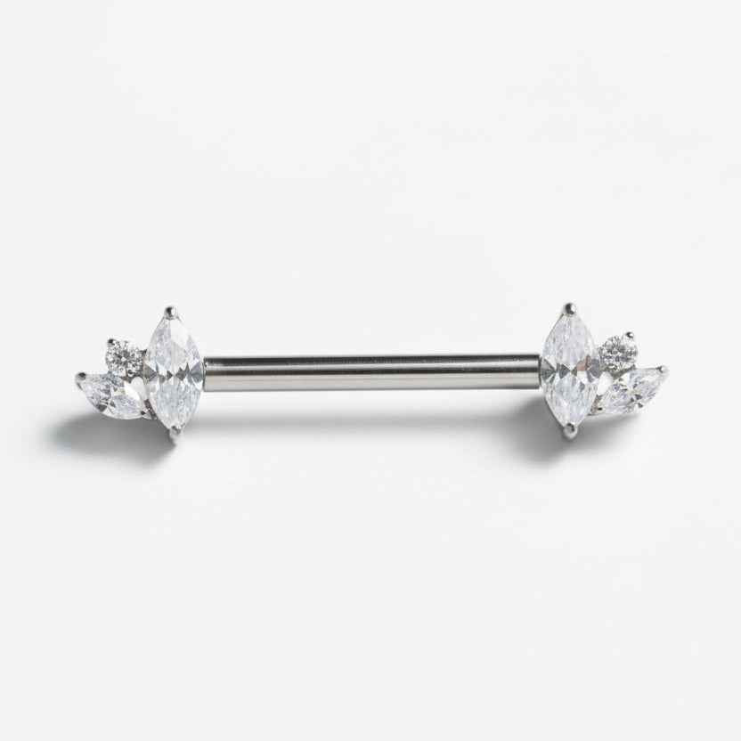 Barbell Téton Titane Cluster Marquise