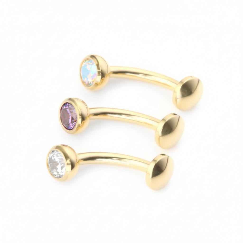 Labret Courbé Titane Strass Boréal