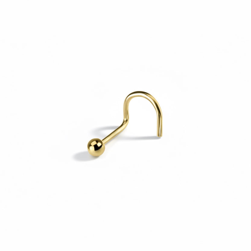 piercing nez boule doré titane pvd gold
