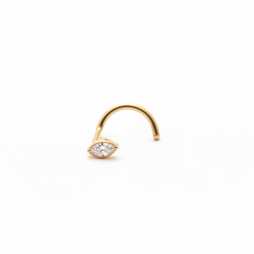 piercing nez titane doré cristal marquise chic