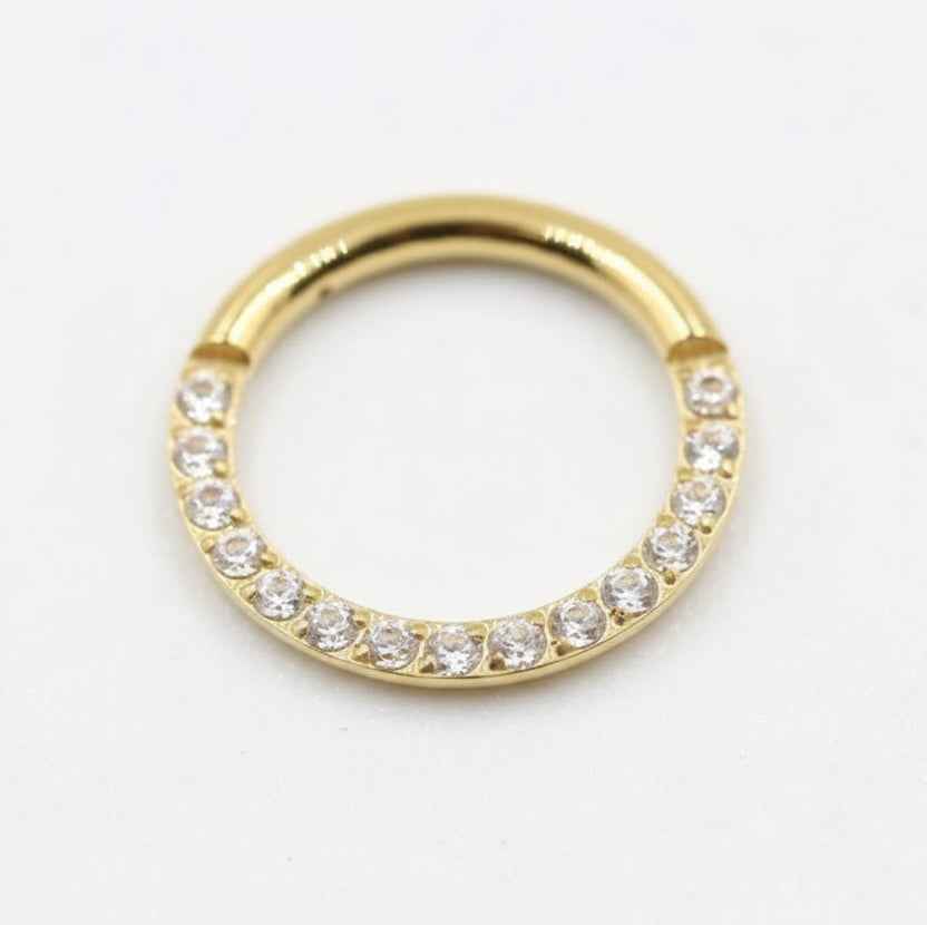 Anneau Titane Pavé de Zircons