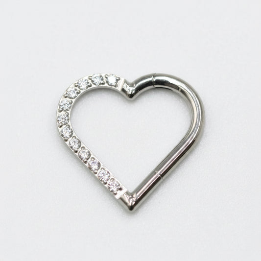 piercing anneau coeur celeste titane zircon clicker studio helix