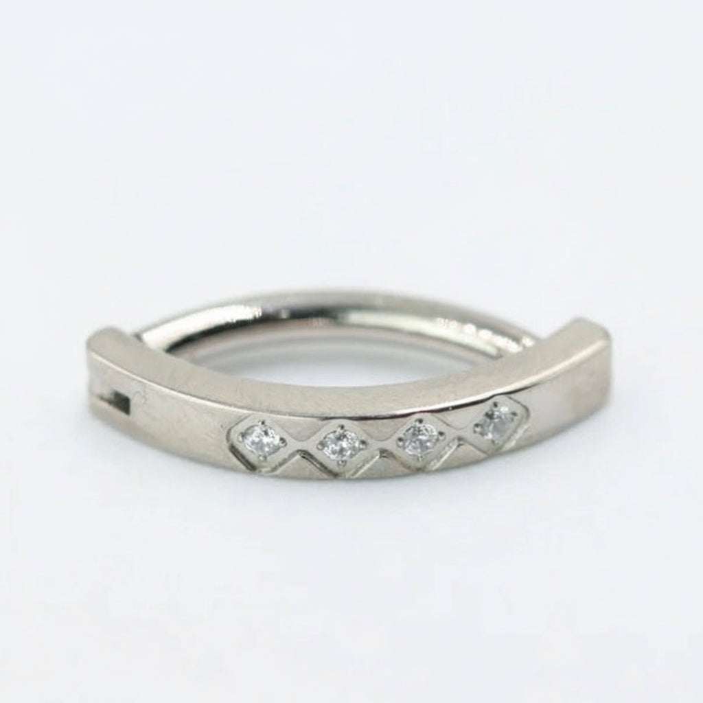 piercing anneau nombril equilibre titane astm f136 strass geometriques studio helix