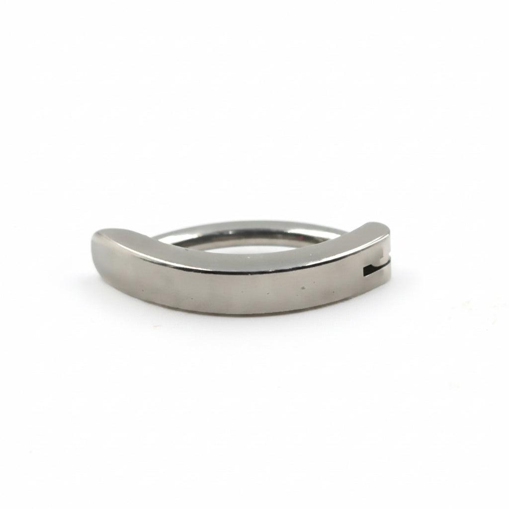 anneau piercing nombril titane poli miroir l'essentiel clicker charnière 1.6mm