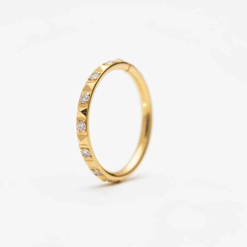 Anneau Titane Facettes et Zircons