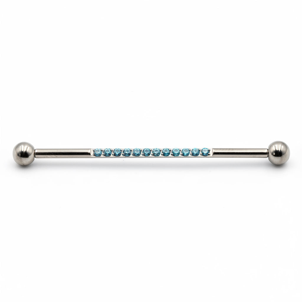 barbell industriel eclat titane bleu