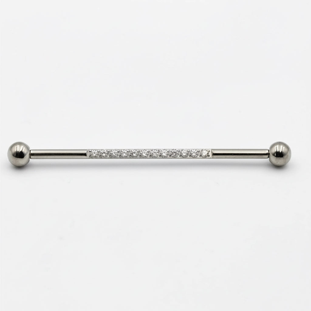 barbell industriel eclat titane crystal