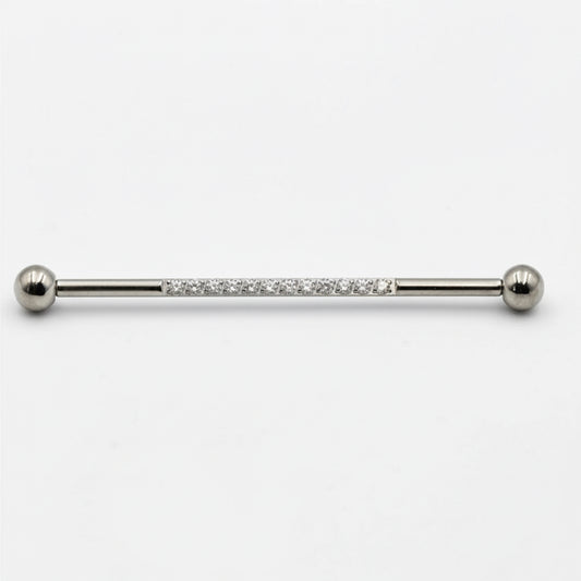 barbell industriel eclat titane crystal