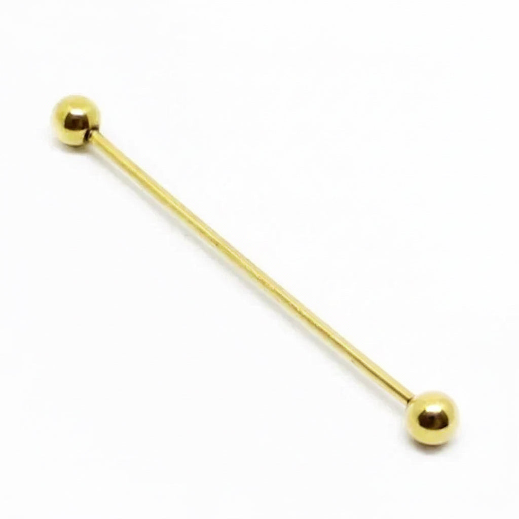 piercing barbell industriel titane boule pvd or filetage interne 1.6mm 38mm 40mm studio helix⁠