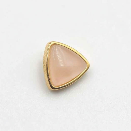 Labret triangulaire en titane PVD or avec pierre topaze rose - Studio Hélix