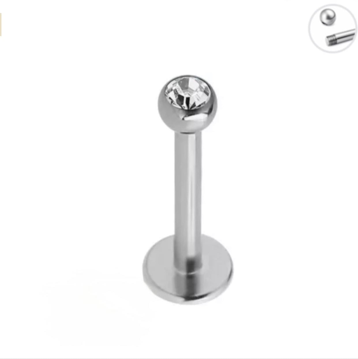 labret titane strass cristal