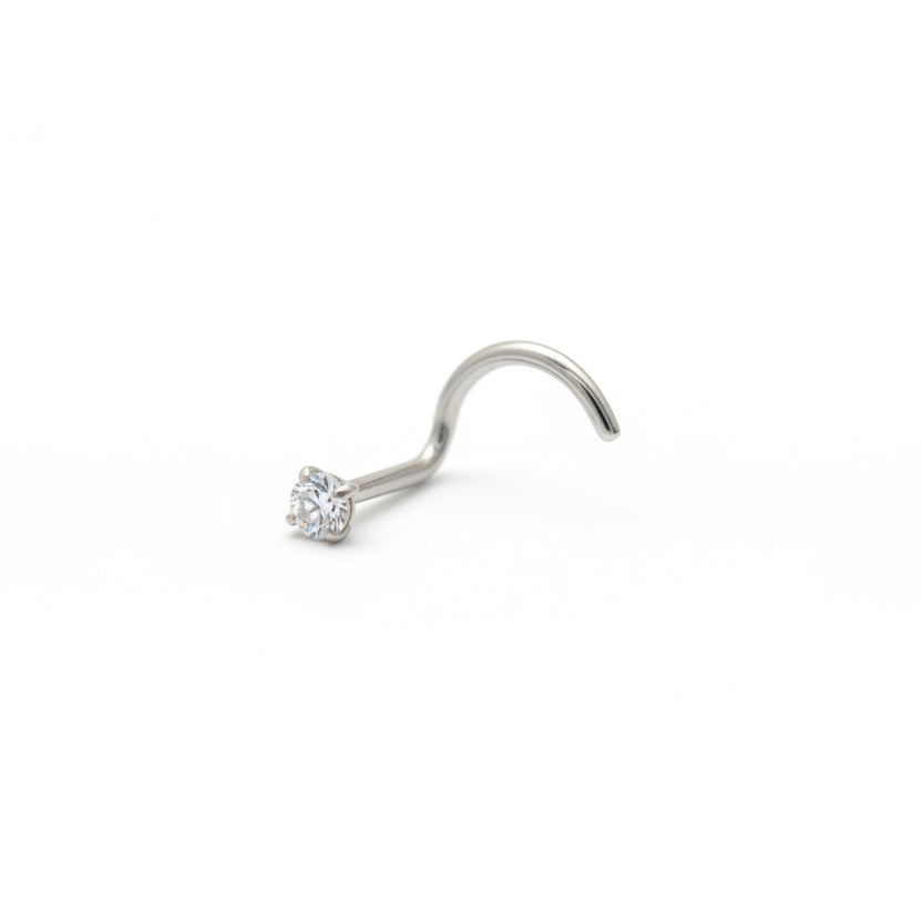 piercing nez titane argenté strass griffes brillant
