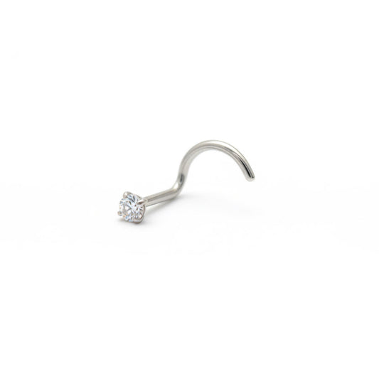 piercing nez titane argenté strass griffes brillant