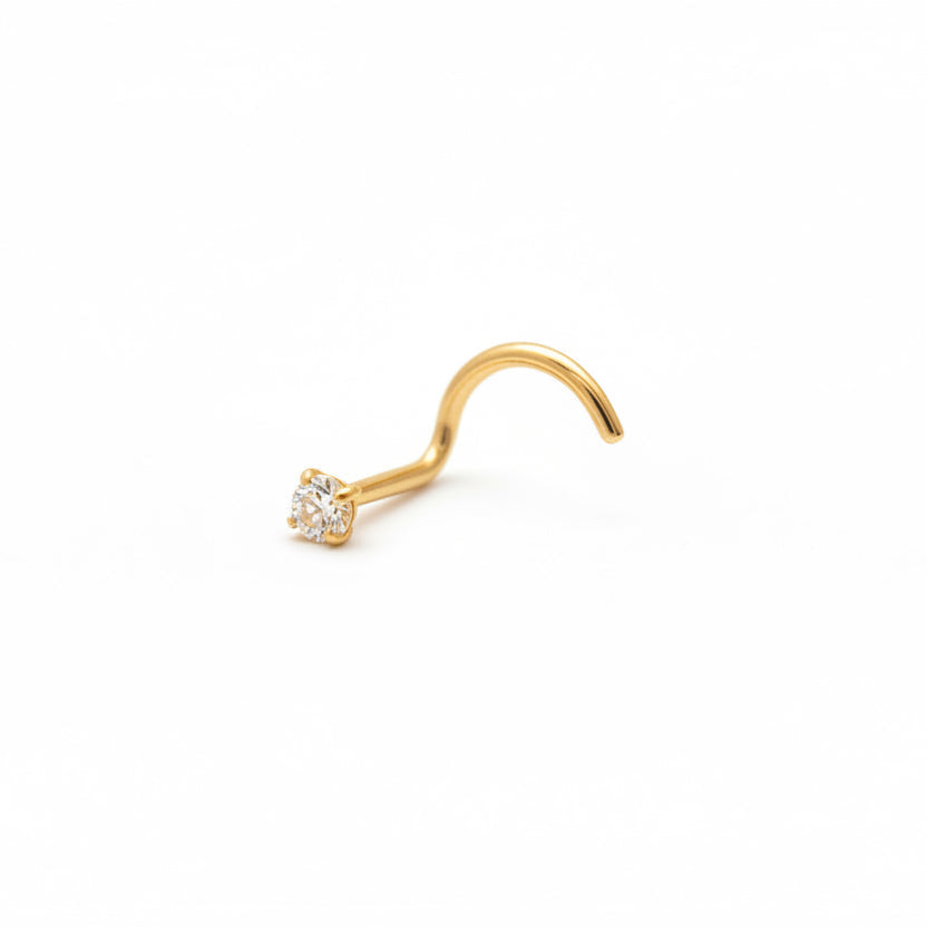 piercing nez titane doré strass griffes chic